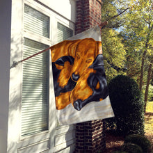 Load image into Gallery viewer, Dachshund Snuggles Flag Canvas House Size AMB1110CHF