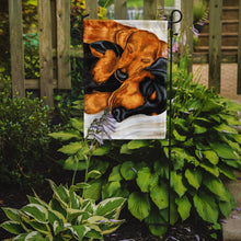 Load image into Gallery viewer, Dachshund Snuggles Garden Flag - Outdoor Decorative Yard Flag
