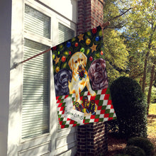 Load image into Gallery viewer, Santa's Helpers in Christmas Stockings Labrador Flag Canvas House Size AMB1314CHF