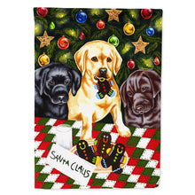 Load image into Gallery viewer, Santa's Helpers in Christmas Stockings Labrador Flag Canvas House Size AMB1314CHF