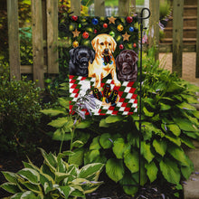 Load image into Gallery viewer, Santa's Helpers in Christmas Stockings Labrador Garden Flag - Outdoor Decorative Yard Flag