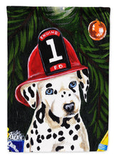 Load image into Gallery viewer, Fire Fighter Christmas Dalmatian Flag Canvas House Size AMB1317CHF