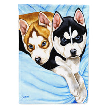 Load image into Gallery viewer, Snow Angels Siberian Husky Flag Canvas House Size AMB1327CHF