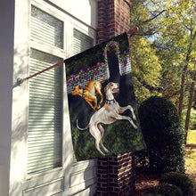 Load image into Gallery viewer, Rose Garden Frolick Greyhounds Flag Canvas House Size AMB1354CHF