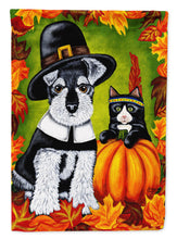 Load image into Gallery viewer, Thanksgiving Friends Schnauzer Flag Canvas House Size AMB1364CHF