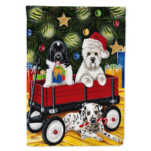 Load image into Gallery viewer, Christmas Westie, Newfoundland, Dalmatian Flag Canvas House Size AMB1445CHF