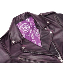 Load image into Gallery viewer, Violet Vixen Women’s Leather Motorcycle Jacket