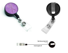 Load image into Gallery viewer, Lavender Ribbon for All Cancer Awareness Retractable Badge Reel AN1200BR