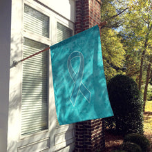 Load image into Gallery viewer, Teal Ribbon for Ovarian Cancer Awareness Flag Canvas House Size AN1201CHF