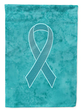 Load image into Gallery viewer, Teal Ribbon for Ovarian Cancer Awareness Flag Canvas House Size AN1201CHF
