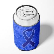 Load image into Gallery viewer, Dark Blue Ribbon for Colon Cancer Awareness Can or Bottle Hugger AN1202CC