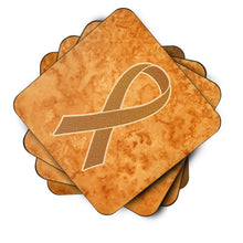 Load image into Gallery viewer, Orange Ribbon for Leukemia Awareness Coasters - Set of 4 Lightweight Foam, Absorbent Drink Coasters AN1204FC