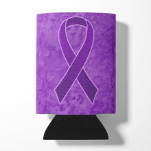 Load image into Gallery viewer, Purple Ribbon for Pancreatic and Leiomyosarcoma Cancer Awareness Can or Bottle Hugger AN1207CC