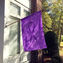 Load image into Gallery viewer, Purple Ribbon for Pancreatic and Leiomyosarcoma Cancer Awareness Flag Canvas House Size AN1207CHF