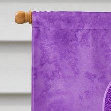 Load image into Gallery viewer, Purple Ribbon for Pancreatic and Leiomyosarcoma Cancer Awareness Flag Canvas House Size AN1207CHF