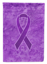 Load image into Gallery viewer, Purple Ribbon for Pancreatic and Leiomyosarcoma Cancer Awareness Flag Canvas House Size AN1207CHF