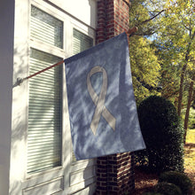 Load image into Gallery viewer, Clear Ribbon for Lung Cancer Awareness Flag Canvas House Size AN1210CHF