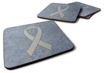 Load image into Gallery viewer, Clear Ribbon for Lung Cancer Awareness Coasters - Set of 4 Lightweight Foam, Absorbent Drink Coasters AN1210FC