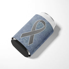 Load image into Gallery viewer, Grey Ribbon for Brain Cancer Awareness Can or Bottle Hugger AN1211CC
