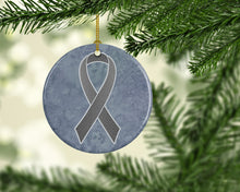 Load image into Gallery viewer, Grey Ribbon for Brain Cancer Awareness Ceramic Ornament AN1211CO1