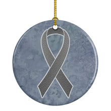 Load image into Gallery viewer, Grey Ribbon for Brain Cancer Awareness Ceramic Ornament AN1211CO1
