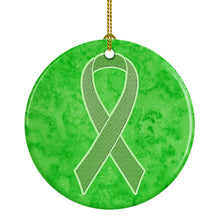 Load image into Gallery viewer, Lime Green Ribbon for Lymphoma Cancer Awareness Ceramic Ornament AN1212CO1