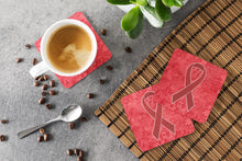 Load image into Gallery viewer, Red Ribbon for Aids Awareness Coasters - Set of 4 Lightweight Foam, Absorbent Drink Coasters AN1213FC