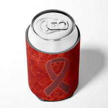 Load image into Gallery viewer, Burgundy Ribbon for Multiple Myeloma Cancer Awareness Can or Bottle Hugger AN1214CC