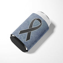 Load image into Gallery viewer, Black Ribbon for Melanoma Cancer Awareness Can or Bottle Hugger AN1216CC