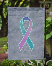 Load image into Gallery viewer, Teal, Pink and Blue Ribbon for Thyroid Cancer Awareness Garden Flag – Inspirational Outdoor Support Decor AN1217GF