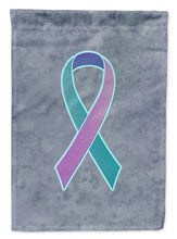 Load image into Gallery viewer, Teal, Pink and Blue Ribbon for Thyroid Cancer Awareness Garden Flag – Inspirational Outdoor Support Decor AN1217GF