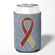 Load image into Gallery viewer, Burgundy and Ivory Ribbon for Head and Neck Cancer Awareness Can or Bottle Hugger AN1218CC