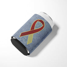 Load image into Gallery viewer, Burgundy and Ivory Ribbon for Head and Neck Cancer Awareness Can or Bottle Hugger AN1218CC