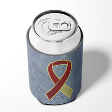 Load image into Gallery viewer, Burgundy and Ivory Ribbon for Head and Neck Cancer Awareness Can or Bottle Hugger AN1218CC