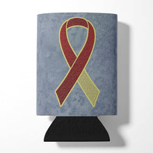 Load image into Gallery viewer, Burgundy and Ivory Ribbon for Head and Neck Cancer Awareness Can or Bottle Hugger AN1218CC