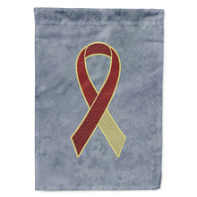 Load image into Gallery viewer, Burgundy and Ivory Ribbon for Head and Neck Cancer Awareness Flag Canvas House Size AN1218CHF