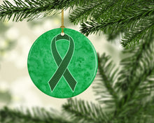 Load image into Gallery viewer, Kelly Green Ribbon for Kidney Cancer Awareness Ceramic Ornament AN1220CO1