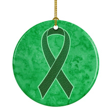 Load image into Gallery viewer, Kelly Green Ribbon for Kidney Cancer Awareness Ceramic Ornament AN1220CO1