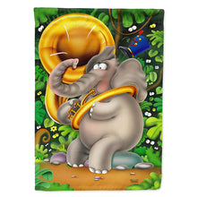 Load image into Gallery viewer, Elephant playing the Tuba Flag Canvas House Size APH0248CHF
