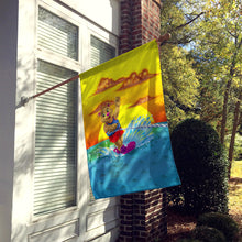 Load image into Gallery viewer, Teddy Bear Water Skiing Flag Canvas House Size APH0415CHF
