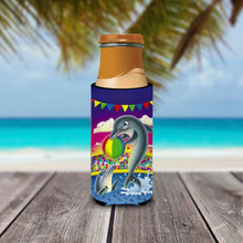 Load image into Gallery viewer, Dolphins performing for the crowds  Slim Can Hugger – Fun &amp; Functional Drink Coolers APH0417MUK