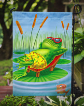 Load image into Gallery viewer, Frog Chilaxin on the Lilly Pad Garden Flag - Outdoor Decorative Yard Flag APH0521GF