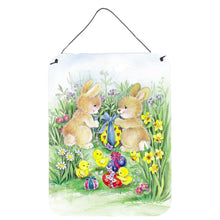 Load image into Gallery viewer, Brown Easter Bunnies with Eggs Wall or Door Hanging Prints APH0685DS1216