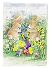 Load image into Gallery viewer, Brown Easter Bunnies with Eggs Garden Flag - Outdoor Decorative Yard Flag APH0685GF