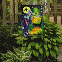 Load image into Gallery viewer, Halloween with Dracula and Frankenstein Garden Flag – Decorative Outdoor Yard Flag APH0935GF
