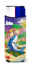 Load image into Gallery viewer, Dolphin Sunning on the Beach  Slim Can Hugger – Fun &amp; Functional Drink Coolers APH2488MUK