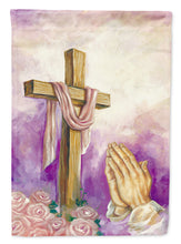 Load image into Gallery viewer, Easter Cross with Praying Hands Flag Canvas House Size APH2810CHF
