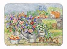 Load image into Gallery viewer, Patio Bouquet and Cat Machine Washable Memory Foam Mat APH3567RUG