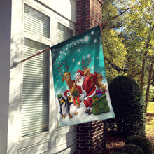 Load image into Gallery viewer, Santa Claus Christmas with the penguins Flag Canvas House Size APH3872CHF
