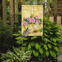 Load image into Gallery viewer, Easter Cross and Bible with Roses Garden Flag - Outdoor Decorative Yard Flag APH4072GF